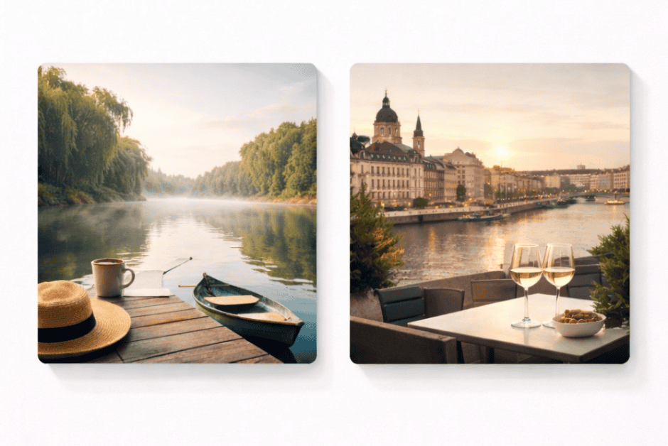 Természet és városi panoráma, ideális a jövő tervezéséhez és inspirációhoz.