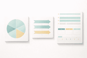 Jövőformáló, stratégiai tervezés diagramokkal és grafikonokkal.